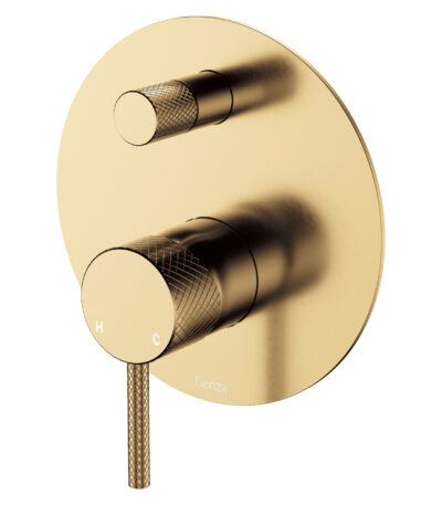 Axle Wall Diverter Mixer, Large Round Plate, Urban Brass