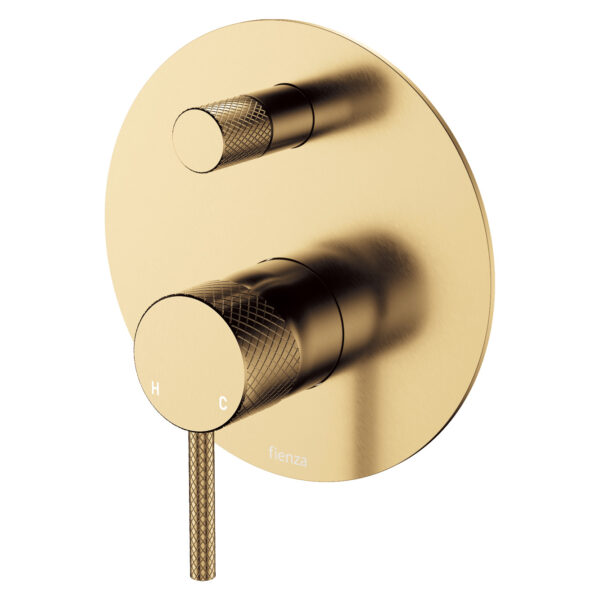 Axle Wall Diverter Mixer, Large Round Plate, Urban Brass