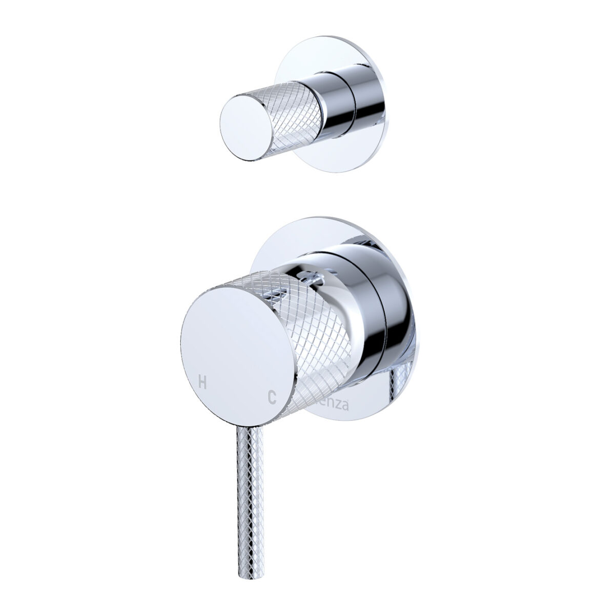 Axle Wall Diverter Mixer, Small Round Plates, Chrome