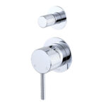 Axle Wall Diverter Mixer, Small Round Plates, Chrome