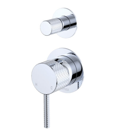 Axle Wall Diverter Mixer, Small Round Plates, Chrome