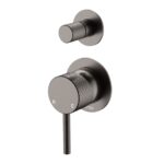 Axle Wall Diverter Mixer, Small Round Plates, Gun Metal