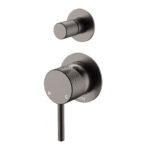 Axle Wall Diverter Mixer, Small Round Plates, Gun Metal