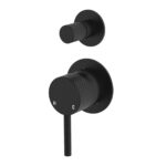 Axle Wall Diverter Mixer, Small Round Plates, Matte Black