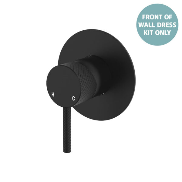 Axle Wall Mixer Dress Kit, Large Round Plate, Matte Black