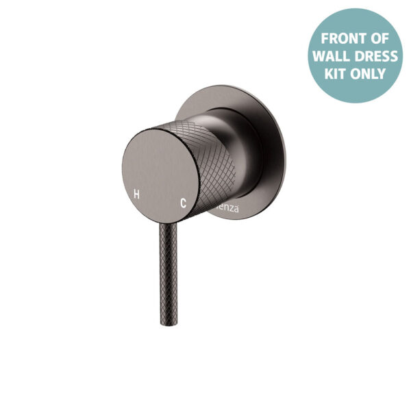 Axle Wall Mixer Dress Kit, Small Round Plate, Gun Metal