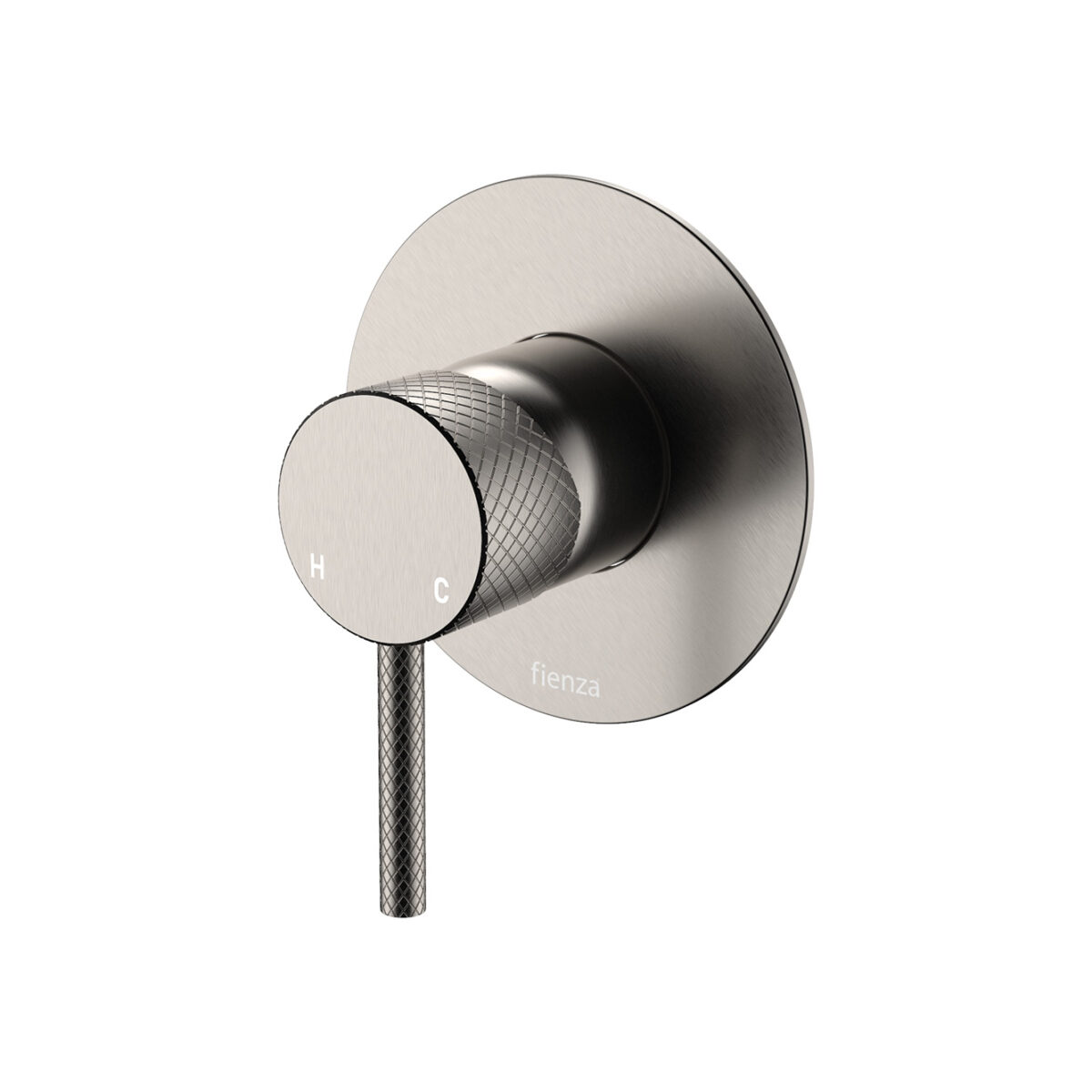 Axle Wall Mixer, Large Round Plate, Brushed Nickel