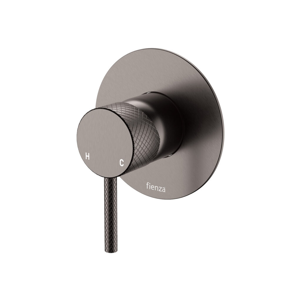 Axle Wall Mixer, Large Round Plate, Gun Metal