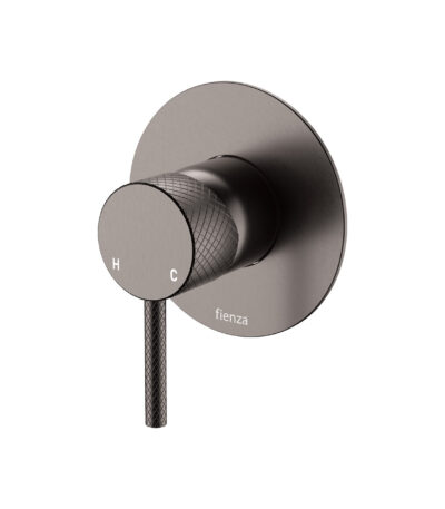 Axle Wall Mixer, Large Round Plate, Gun Metal