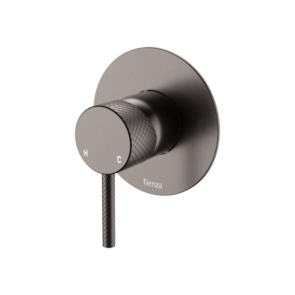 Axle Wall Mixer, Large Round Plate, Gun Metal