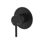 Axle Wall Mixer, Large Round Plate, Matte Black