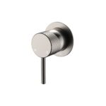 Axle Wall Mixer, Small Round Plate, Brushed Nickel