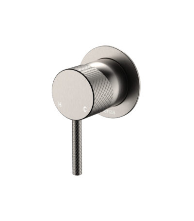 Axle Wall Mixer, Small Round Plate, Brushed Nickel