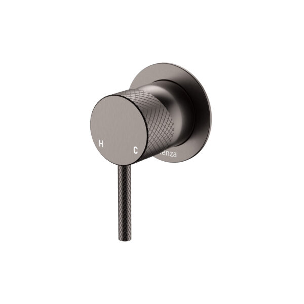 Axle Wall Mixer, Small Round Plate, Gun Metal