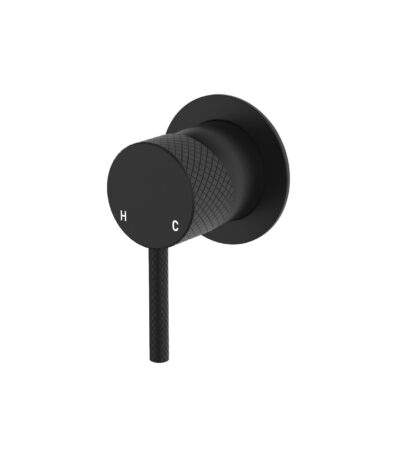 Axle Wall Mixer, Small Round Plate, Matte Black