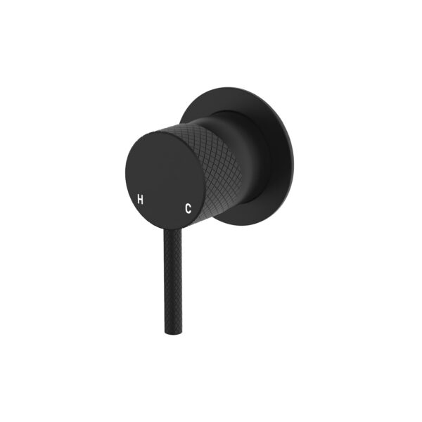 Axle Wall Mixer, Small Round Plate, Matte Black