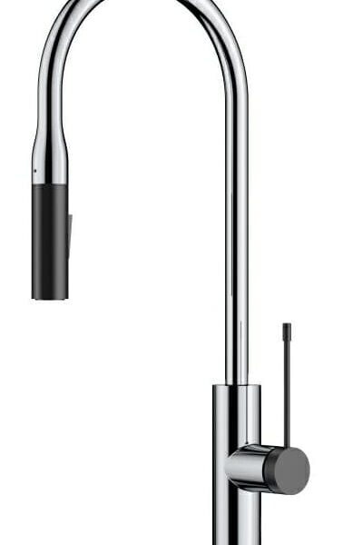 Aziz Pull Out Sink Mixer - Chrome/Matt Black | PCC1002C/MB