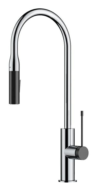 Aziz Pull Out Sink Mixer - Chrome/Matt Black | PCC1002C/MB