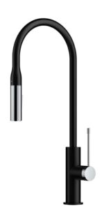 Aziz Pull Out Sink Mixer - Matt Black/Chrome | PCC1002MB/C