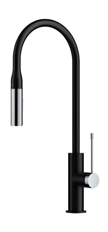 Aziz Pull Out Sink Mixer - Matt Black/Chrome | PCC1002MB/C