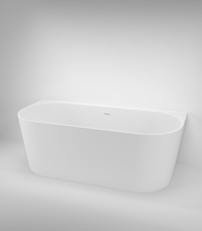 Azul Acrylic Back-to-Wall Freestanding Bath - Matte White 1650mm
