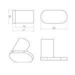 BADUNDKUCHE BK2308 SS RUND ROBE HOOK CHROME AND COLOURED - Urban Designs Bathroom and Kitchen