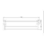 BADUNDKUCHE BK401-750 RUND DOUBLE TOWEL RAIL 750MM CHROME AND COLOURED - Urban Designs Bathroom and Kitchen