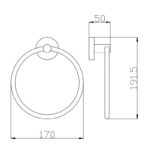 BADUNDKUCHE BK403 RUND TOWEL RING CHROME AND COLOURED - Urban Designs Bathroom and Kitchen