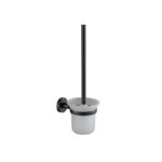 BADUNDKUCHE BK429 RUND GLASS TOILET BRUSH HOLDER CHROME/MATT BLACK - Urban Designs Bathroom and Kitchen