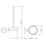 BADUNDKUCHE BK429 RUND GLASS TOILET BRUSH HOLDER CHROME/MATT BLACK - Urban Designs Bathroom and Kitchen