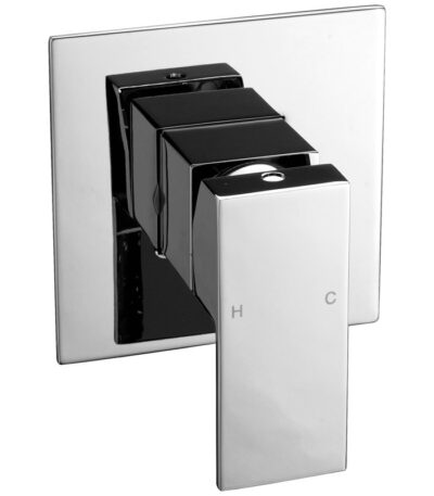 BADUNDKUCHE BKM105 ECKIG SHOWER MIXER CHROME / MATTE BLACK - Urban Designs Bathroom and Kitchen