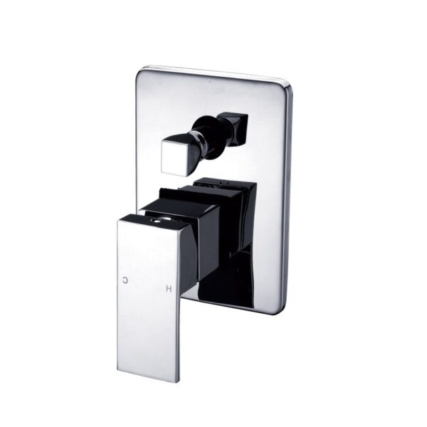 BADUNDKUCHE BKM106 ECKIG SHOWER DIVERTER MIXER CHROME / MATTE BLACK - Urban Designs Bathroom and Kitchen