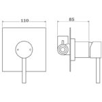 BADUNDKUCHE BKM207 RUND BATH/SHOWER MIXER CHROME / MATTE BLACK - Urban Designs Bathroom and Kitchen