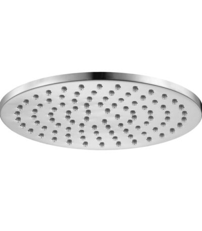 BADUNDKUCHE BKR200B RUND ROUND BRASS SHOWER HEAD 200MM CHROME / MATT BLACK - Urban Designs Bathroom and Kitchen