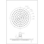 BADUNDKUCHE BKR200B RUND ROUND BRASS SHOWER HEAD 200MM CHROME / MATT BLACK - Urban Designs Bathroom and Kitchen