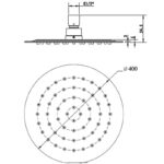 BADUNDKUCHE BKR400S RUND ROUND RAIN SHOWER HEAD 400MM CHROME - Urban Designs Bathroom and Kitchen