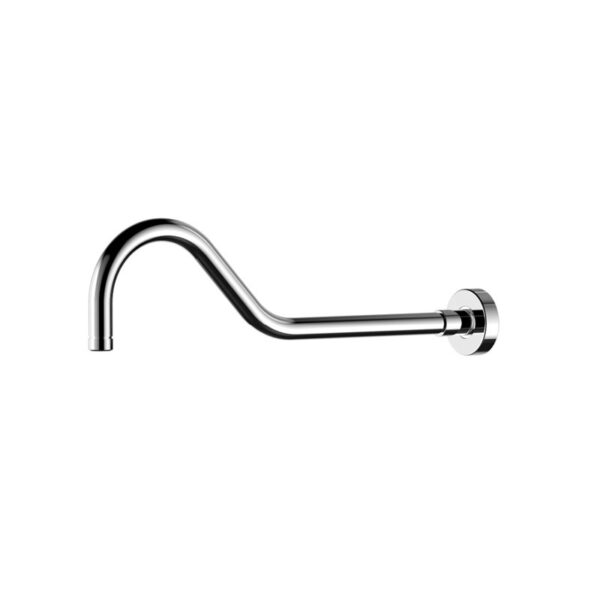 BADUNDKUCHE BKS01A RUND ROUND GOOSENECK SHOWER ARM CHROME - Urban Designs Bathroom and Kitchen