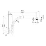 BADUNDKUCHE BKS02A RUND ROUND CURVE SHOWER ARM CHROME AND COLOURED - Urban Designs Bathroom and Kitchen