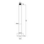 BADUNDKUCHE BKS04A RUND ROUND CEILING SHOWER ARM 450MM CHROME AND COLOURED - Urban Designs Bathroom and Kitchen