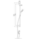 BADUNDKUCHE BKS103 WÄHLEN 10 ROUND MULTI-FUNCTION SLIDING SHOWER ON RAIL CHROME - Urban Designs Bathroom and Kitchen