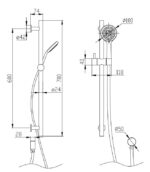 BADUNDKUCHE BKS105 HANDEL RUND MULTI-FUNCTION ROUND SLIDING SHOWER ON RAIL CHROME AND COLOURED - Urban Designs Bathroom and Kitchen