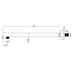 BADUNDKUCHE BKS11A RUND ROUND SHOWER ARM 400MM CHROME / MATT BLACK - Urban Designs Bathroom and Kitchen