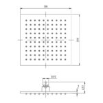 BADUNDKUCHE BKS200B ECKIG SQUARE RAIN SHOWER HEAD 200MM CHROME / MATT BLACK - Urban Designs Bathroom and Kitchen