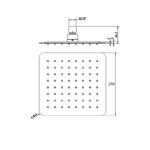 BADUNDKUCHE BKS250S ECKIG SQUARE RAIN SHOWER HEAD 250MM CHROME AND COLOURED - Urban Designs Bathroom and Kitchen
