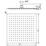 BADUNDKUCHE BKS400S ECKIG SQUARE RAIN SHOWER HEAD 400MM STAINLESS STEEL - Urban Designs Bathroom and Kitchen
