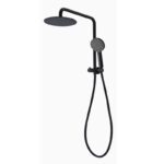 BADUNDKUCHE BKSR201H RUND MULTI-FUNCTION HAND SHOWER WITH OVERHEAD RAIN SHOWER CHROME / MATT BLACK - Urban Designs Bathroom and Kitchen