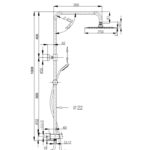 BADUNDKUCHE BKSR202 RUND MULTI-FUNCTION SLIDING SHOWER WITH OVERHEAD RAIN SHOWER CHROME / MATT BLACK - Urban Designs Bathroom and Kitchen