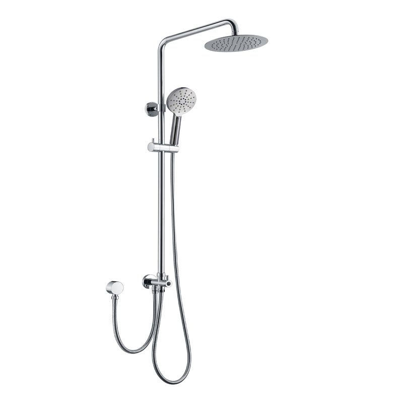 BADUNDKUCHE BKSR202 RUND MULTI-FUNCTION SLIDING SHOWER WITH OVERHEAD RAIN SHOWER CHROME / MATT BLACK - Urban Designs Bathroom and Kitchen