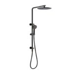 BADUNDKUCHE BKSR207 RUND MULTIFUNCTION SHOWER WITH 250MM OVERHEAD RAIN SHOWER CHROME / MATTE BLACK - Urban Designs Bathroom and Kitchen
