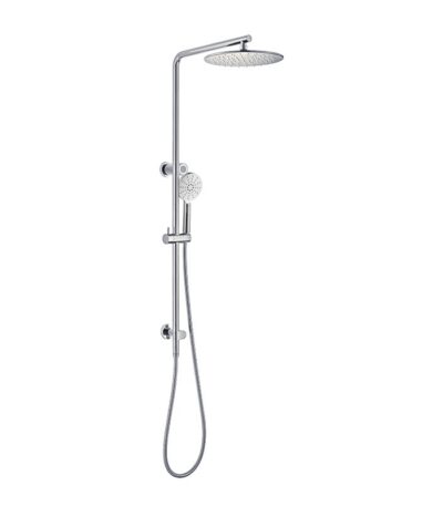BADUNDKUCHE BKSR207 RUND MULTIFUNCTION SHOWER WITH 250MM OVERHEAD RAIN SHOWER CHROME / MATTE BLACK - Urban Designs Bathroom and Kitchen